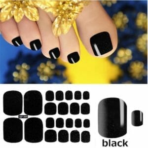 1 vel 22Nagelsticker,Teen Nagel stickers,Nageldecoratie,Nagellak,Plaknagels / Nageltips Zwart