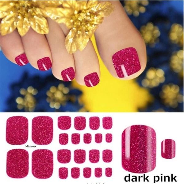 1 vel 22nagelsticker,teen nagel stickers,nageldecoratie,nagellak,plaknagels / nageltips,donker roze