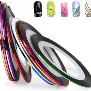 10 Rolletjes Striper 1mm Nail Art Striping Tape / Sparkolia Decoratie Sticker Nagel / Multicolor Gemengde Kleuren