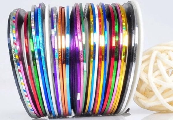 10 rolletjes striper 1mm nail art striping tape / sparkolia decoratie sticker nagel / multicolor gemengde kleuren