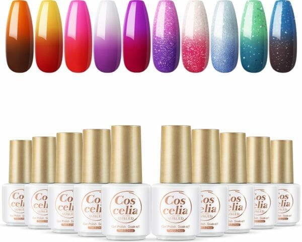 10 Temperatuur veranderende kleuren Gellak - Gel Nagellak - Gellakset - Nagelset - Temperature change nail polish - Manicureset - 10 kleuren Gel Polish - Gelnagels - Nagellak - Gelnagel kit