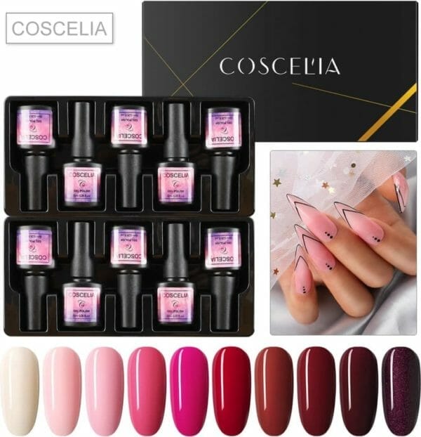 10 kleuren gellak - gel nagellak - gellakset - nagelset - manicureset - 10 kleuren gel polish - gelnagels - nagellak - gelnagel kit