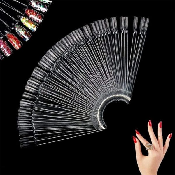 100 stuks nagelpunten nageldisplay swatches nagelnagellak display ringsticks, nagelsalon oefeningen display transparant nail art tips