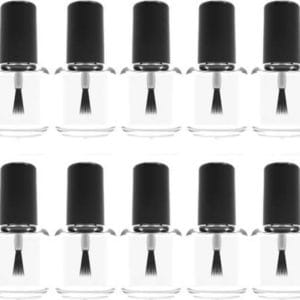 10x glazen nagellak flesje / glazen flesje, 5 ml, voor te vullen met zelf gemengde nagellak. Ook voor andere doeleinden zoals precieze applicatie van medicinale zalf.