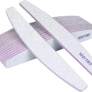 16 STKS Nagelvijlen, 100/180 grit Dubbelzijdige Emery Board, Professionele Nagelvijlset Gebogen Vingernagelvijlen voor Nagelverzorging en Styling (Grijs)