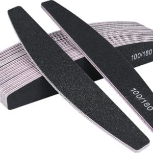 16 STKS Nagelvijlen, 100/180 grit Dubbelzijdige Emery Board, Professionele Nagelvijlset Gebogen Vingernagelvijlen voor Nagelverzorging en Styling (Zwart)