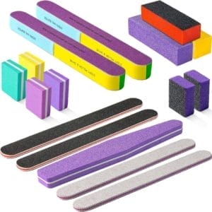 16 stuks nagelvijlen en buffers set - OVLUX Professional & Home Nail Buffer Block Tool Set - Dubbelzijdig 100/180 Grit Nagelvijlen voor natuurlijke nagels, 60/80 Grit Nail Buffer Blocks & 7 Stap Nail Strips