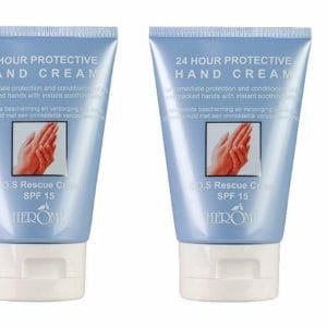 2-Pack Herome 24-uurs Beschermende Handcreme met gratis Glass Nail File Travel-size (t.w.v. EUR11.83) - 24 Hour Protective Hand Cream - Voor Droge en Ruwe Handen - Bewezen Resultaat Binnen Twee Weken - 2*80ml.