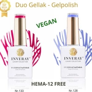 2 flesjes Gel Polish, Gellak, Gelish, Hema 12 FEE, Vegan, Prof. Gelpolish