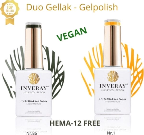 2 flesjes gel polish, gellak, vegan en hema 12 free - prof.