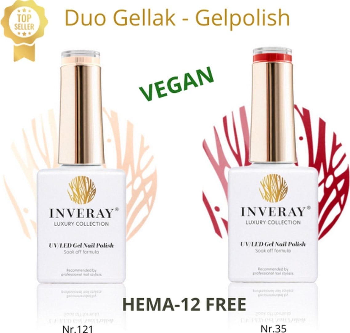 2 flesjes gel polish, gellak, vegan en hema 12 free - prof. 2 flesjes gel polish, gellak, vegan en hema 12 free - prof.