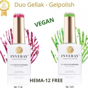 2 flesjes Gel polish, gellak, Vegan en HEMA 12 FREE - Prof.