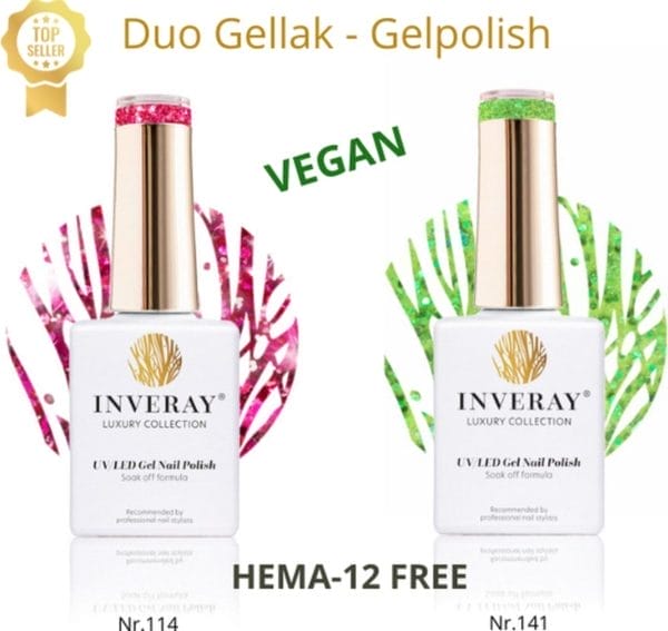 2 flesjes gel polish, gellak, vegan en hema 12 free - prof.