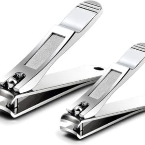 2 stuks nagelknipper set, hoogwaardige nagelsnijder van gepolijst roestvrij staal voor voetnagels en vingernagels, grote en kleine nagelknipper