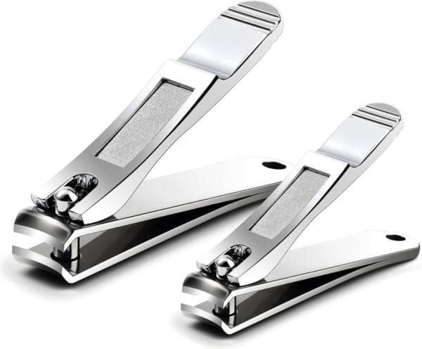 2 stuks nagelknipper set, hoogwaardige nagelsnijder van gepolijst roestvrij staal voor voetnagels en vingernagels, grote en kleine nagelknipper
