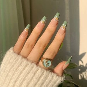 24 stuks kunstnagels met bloemmotief - nepnagels - plaknagels