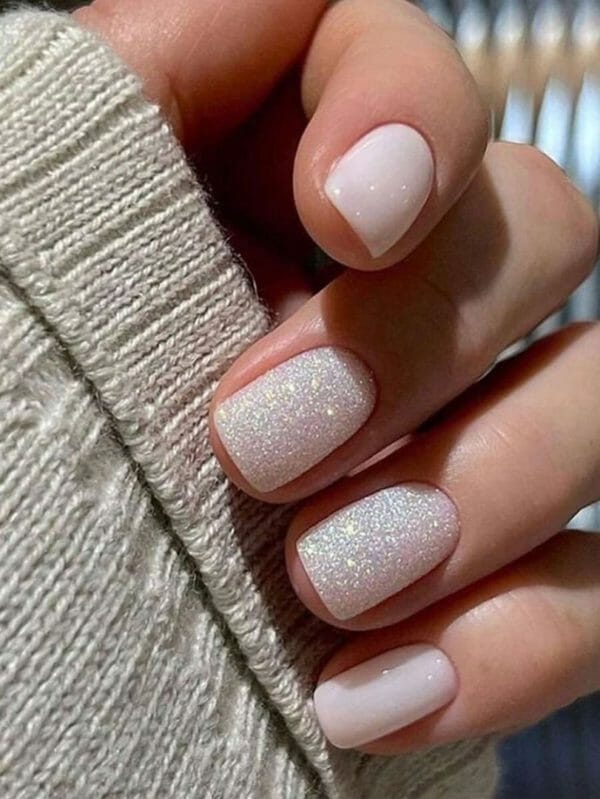 24 stuks neutrale glitter kunstnagels - nepnagels - plaknagels