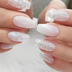 24 stuks neutrale glitter kunstnagels - plaknagels - nepnagels