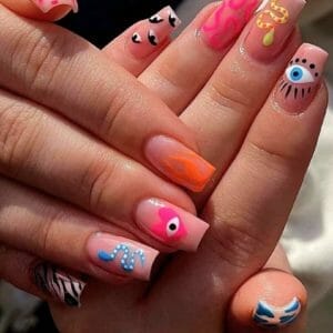 24 stuks print kunstnagels - plaknagels - nepnagels