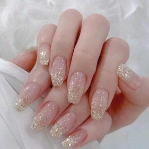 24 stuks witte glitter kunstnagels - plaknagels - nepnagels