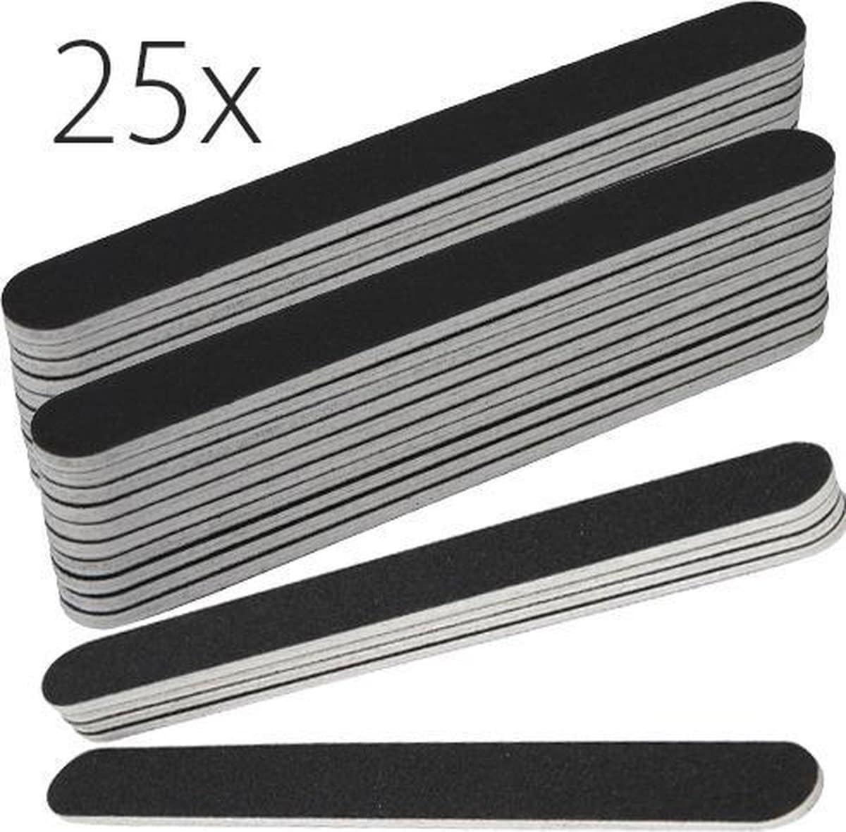 25x rechte nagel vijlen, zwart 25x rechte nagel vijlen, zwart