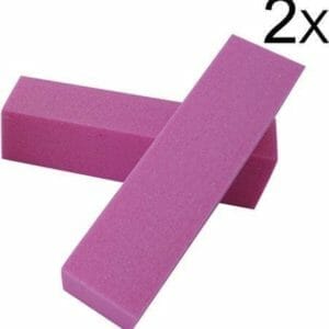 2x nagel buffer blok, roze