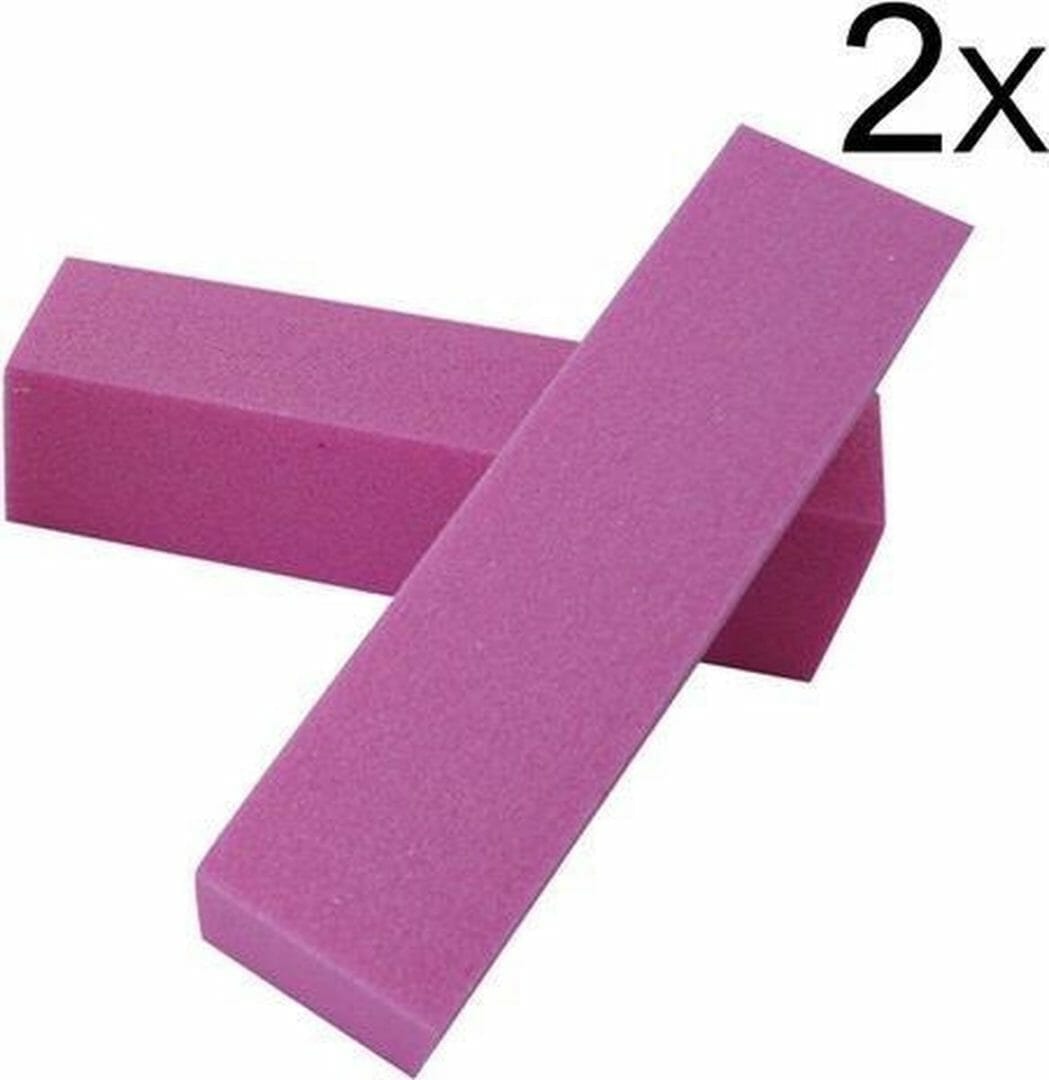 2x nagel buffer blok, roze 2x nagel buffer blok, roze