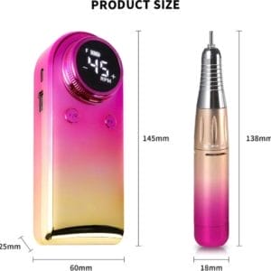 45000Rpm Draagbare Elektrische Nagelboormachine Oplaadbare Gradiënt Nagels Schuurmachine Manicure Lcd-Display Nagelvijl Pedicure Tool