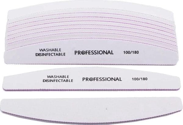 5 stuks nagelvijl 100/180 grit - grof / zachte vijl - professionele - nagelvijlen - maan - gelnagels - nagelverzorging - banaan - acrylnagels - moonvijl - shellac - high quality - kunstnagels - manicure