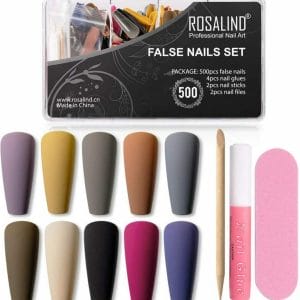 500 stks Matte Nep Nagels 10 Kleuren Met Nagelvijl & Nail Pen Voor Vrouw Meisjes Nail Art DIY Decoratie Thuis Salon