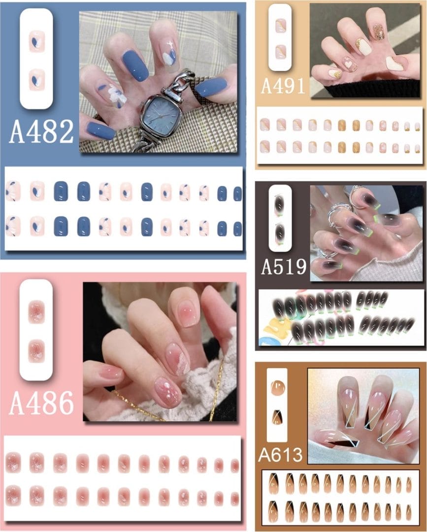 5*24 stuks vierkante kunstnagels om op te drukken, kunstnagels, glanzend, kunstnagels voor vrouwen en meisjes 03 5*24 stuks vierkante kunstnagels om op te drukken, kunstnagels, glanzend, kunstnagels voor vrouwen en meisjes 03