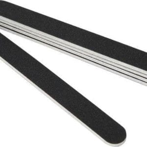 5x rechte nagel vijlen #100/180 - KELERINO. - Zwart