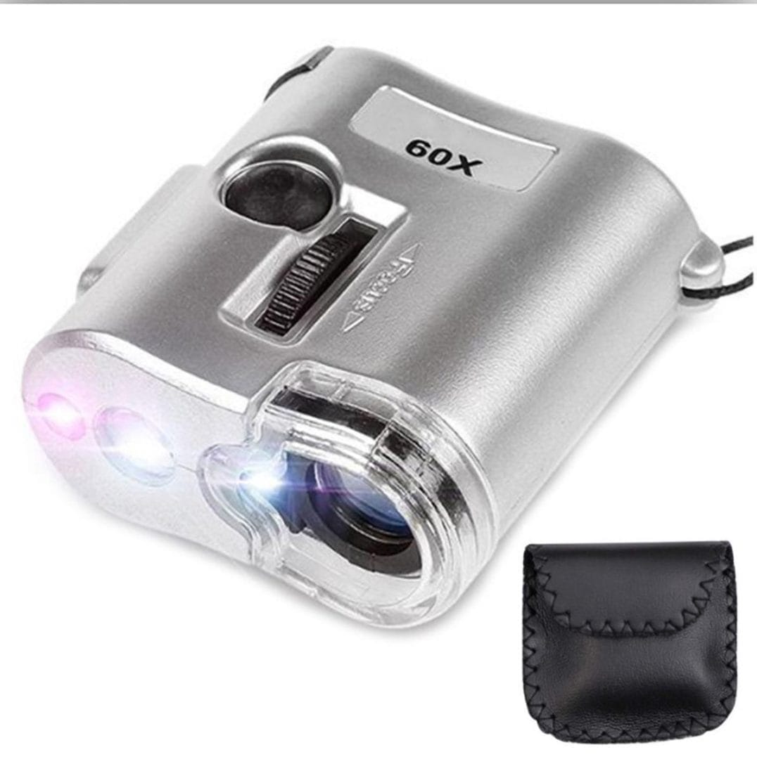 60x portable microscope magnifier met uv counterf'eit lamp and led verlichting 60x portable microscope magnifier met uv counterf'eit lamp and led verlichting