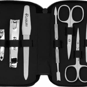 7-delige manicure set professionele nagelverzorgingsset roestvrij staal nagelset voor mannen en vrouwen met leren etui