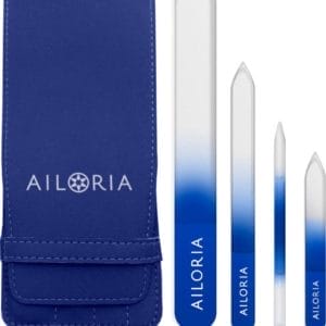 AILORIA CONTOUR Glazen nagelvijlenset donkerblauw