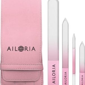 AILORIA CONTOUR Glazen nagelvijlenset roze