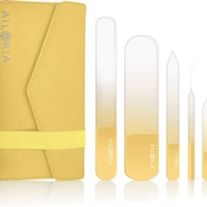 AILORIA CONTOUR LUXE Glazen nagelvijlenset geel