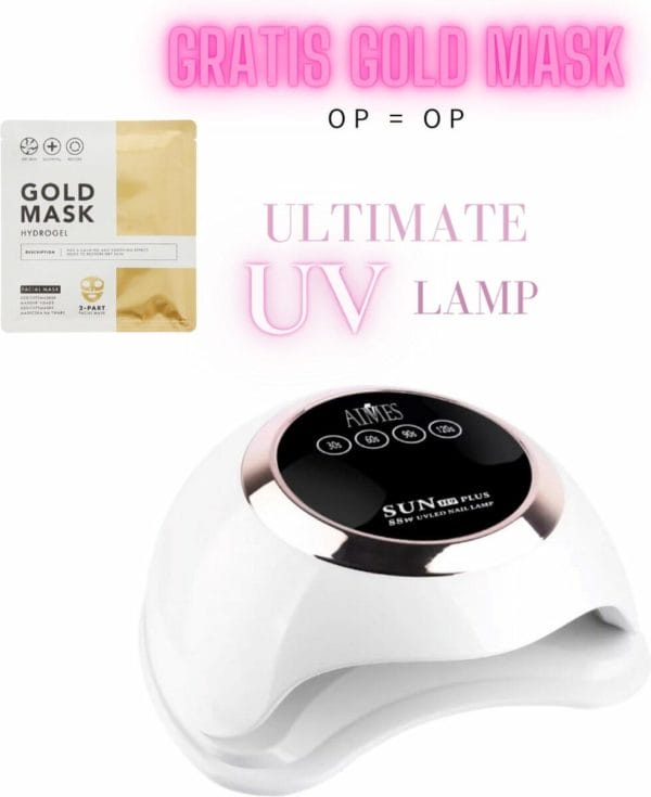 Aimes© - professionele uv lamp - gelnagels - 88 w power - 30 leds - touchscreen - gellak - levensduur van 50. 000 uur - nagellamp - hoogwaardige nageldroger - rosé goud/ parelmoer