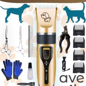 AVE Pets Complete hondentondeuse set - Draadloos tondeuse - Scheerapparaat voor je hond of kat - Huisdier trimmer - Professionele dierentondeuse - Dieren verzorging