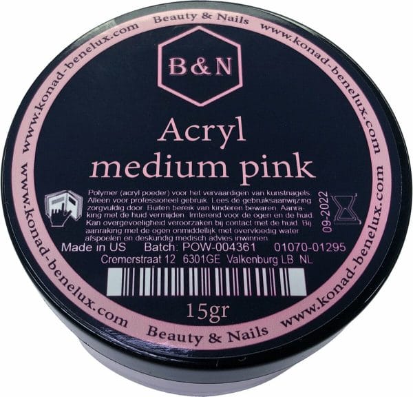 Acryl - medium pink - 15 gr | B&N - acrylpoeder
