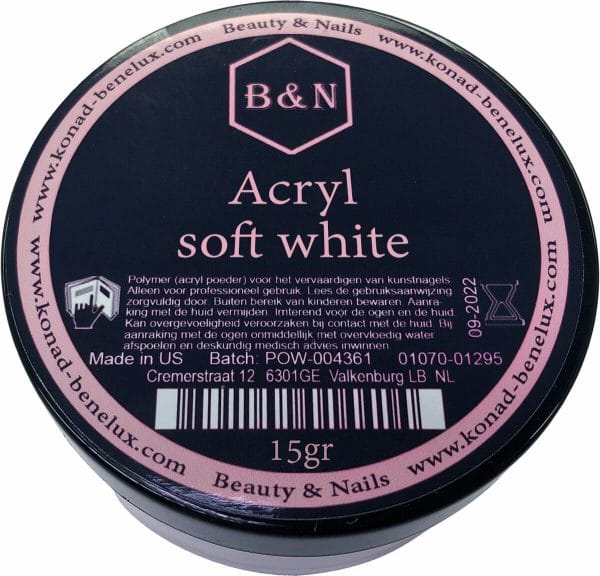 Acryl - soft white - 15 gr | B&N - acrylpoeder