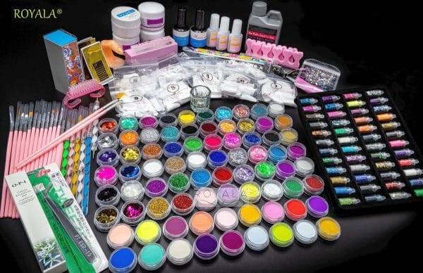 Acrylnagels Starters Pakket Premium | 170 delig ! | 126 colors | Acryl Nagels set | Acryl Starter Kit | Nail Art Pakket | 500 Franse Nageltips | Manicure Set voor Nail Art Kit | Nagel Decoratie | Acryl poeders | Acryl vloeistof