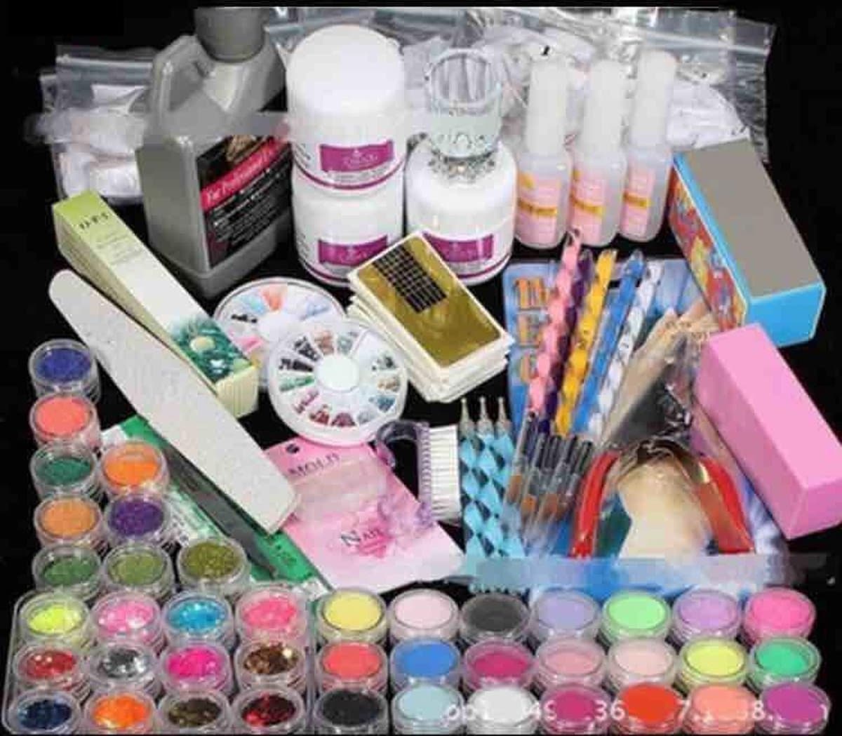 Acrylnagels StartersPakket |120 delig | 90 Colors | Acryl Nagels set | Acryl Starter Kit | Nail Art Pakket | - over gelnagels