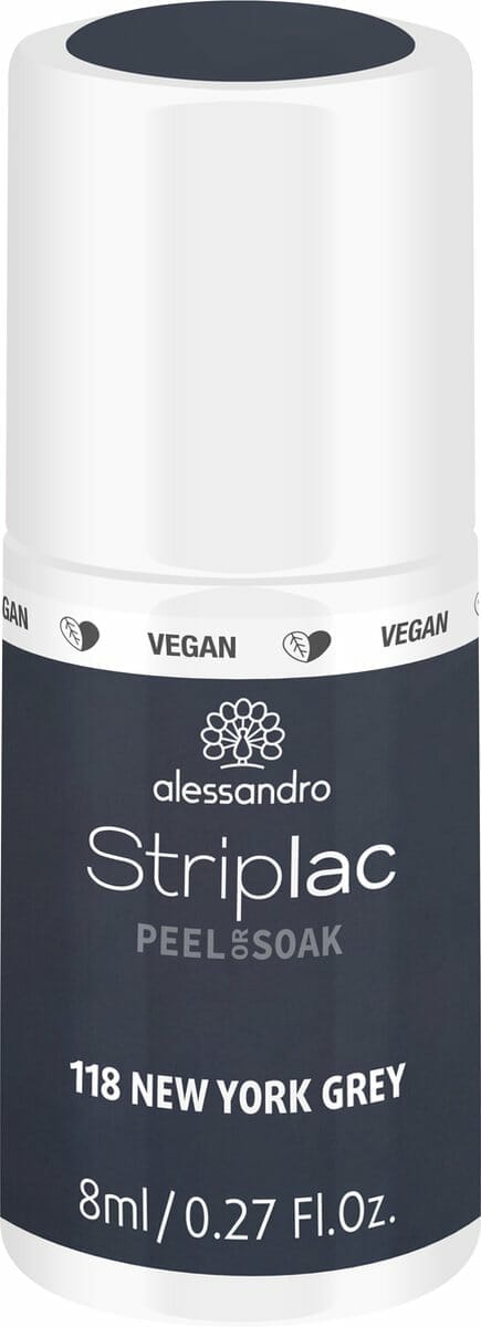 Alessandro Striplac Peel or Soak - Gellak - 118 New York Grey - 8 ml