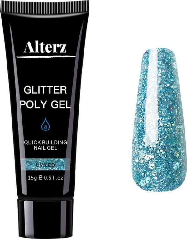 Alterz Polygel Glitter Ocean - Polygel nagels - Polygel kleuren - Glitter - 15ml
