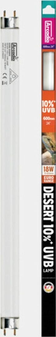 Arcadia euro-range desert 10% uv t8 lamp 60cm 18 watt Arcadia euro-range desert 10% uv t8 lamp 60cm 18 watt