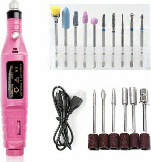 Arvona pedicureset electrisch - elektrische nagelvijl - pedicureset professioneel - nagelfrees - voeten - handen - inclusief accessoires - roze