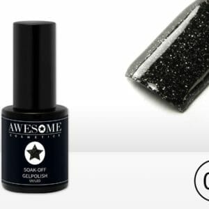 Awesome #02 Zwart met fijne glitter Gelpolish - Gellak - Gel nagellak - UV & LED