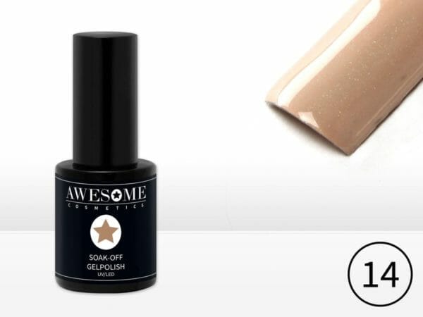 Awesome #14 Nude met heel fijne subtiele glitter Gelpolish - Gellak - Gel nagellak - UV & LED