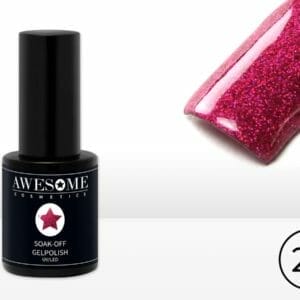 Awesome #23 Fuchsia met veel fijne glitter Gelpolish - Gellak - Gel nagellak - UV & LED